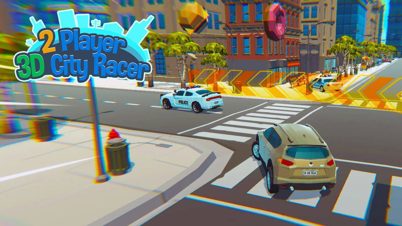 Play 2 Player 3D City Racer