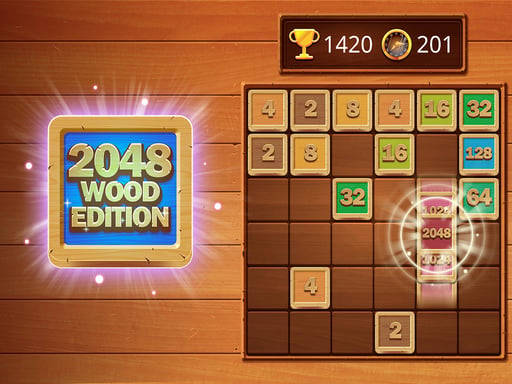 Play 2048 Wooden Edition