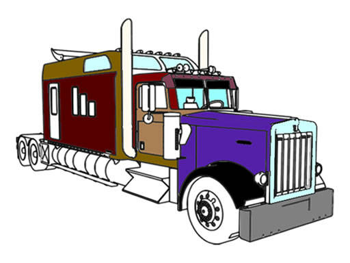 Play American Trucks Coloring