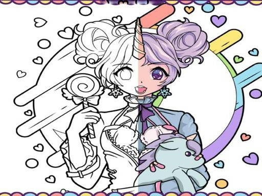 Play Anime Girls Coloring Book: Pop Manga Coloring