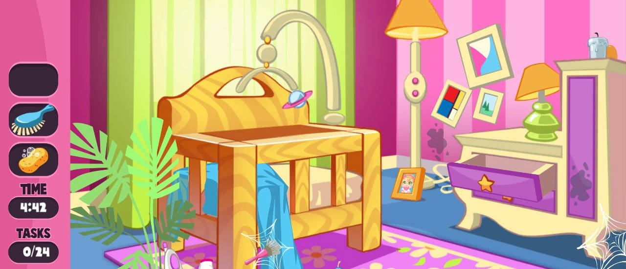 Play Baby Doll House Cleaning Game