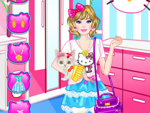 Play Barbie With Kitty