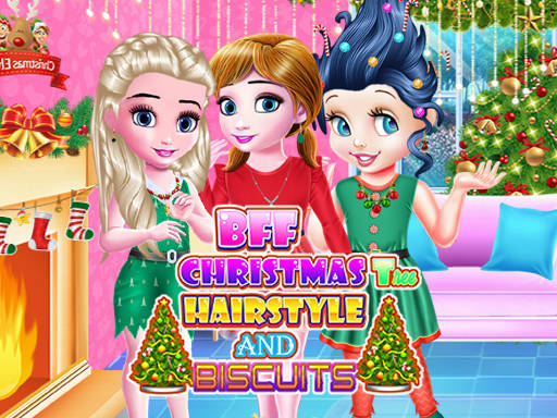 Play BFF Christmas Tree Hairstyle And Biscuits