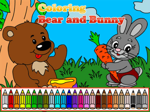 Play Coloring Bear and Bunny