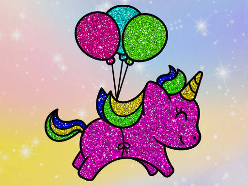 Play Coloring Book: Glittered Unicorns