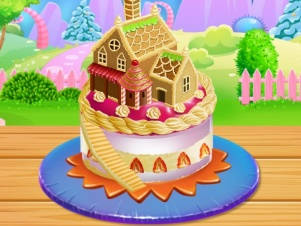 Play Doll House Cake Cooking