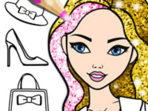 Play Fashion Coloring Glitter