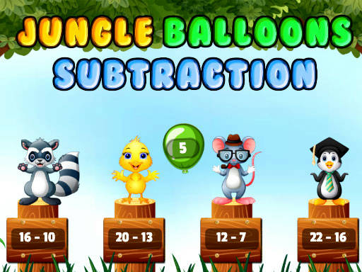 Play Jungle Balloons Subtraction