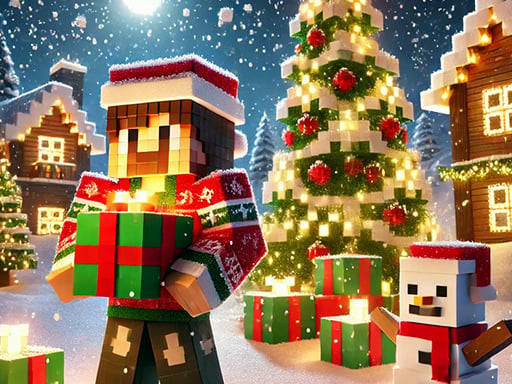 Play Minecraft Christmas Jigsaw: Festive Pixel Art Fun