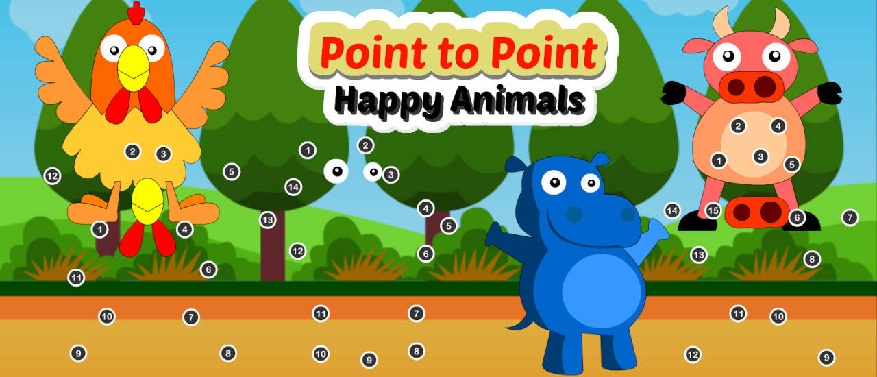 Play Point to Point Happy Animals