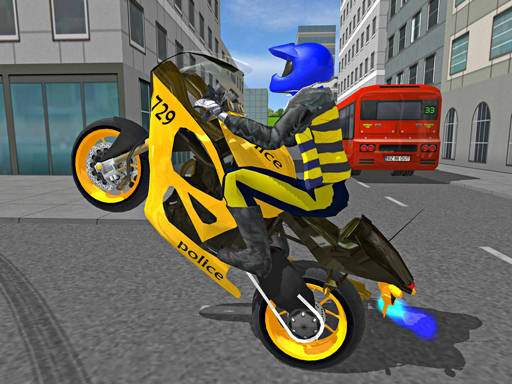 Play Police MotorBike Race Simulator 3D