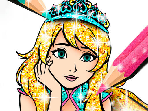 Play Princess Coloring Book Glitter