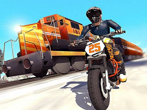 Play Tricky Bike Stunt vs Train Racing Game