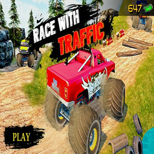 Play Ultimate MonterTruck Race With Traffic 3D