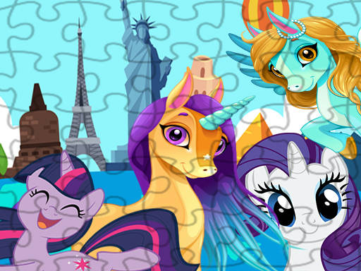 Play Unicorns Travel The World Puzzle