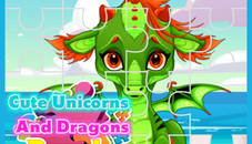 Cute Unicorns And Dragons Puzzle