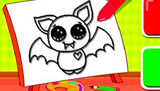 Easy Kids Coloring Bat