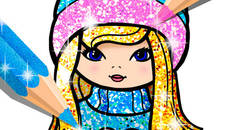 Girls Coloring Book Glitter