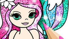 Mermaid Coloring Book Glitter